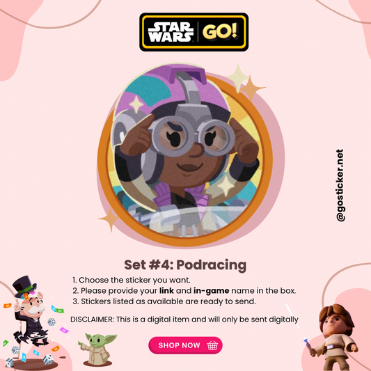 Set #04: (Podracing) Star Wars Set - Monopoly GO! Stickers