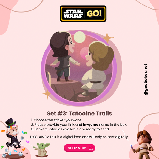 Set #03: (Tatooine Trails) Star Wars Set - Monopoly GO! Stickers